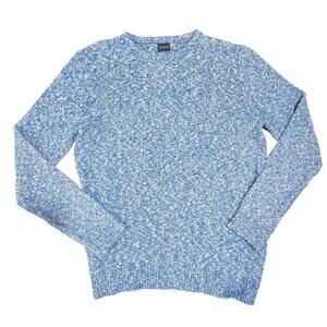 Dan John Men’s Medium Blue Marled Crewneck Sweater Cotton Blend Knit Italy M